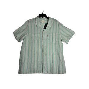 Levis Button Up Short Sleeve Stripe Shirt Mens XL